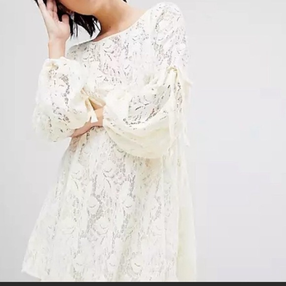 Free People Ruby Cream Lace Mini Dress - Picture 16 of 16